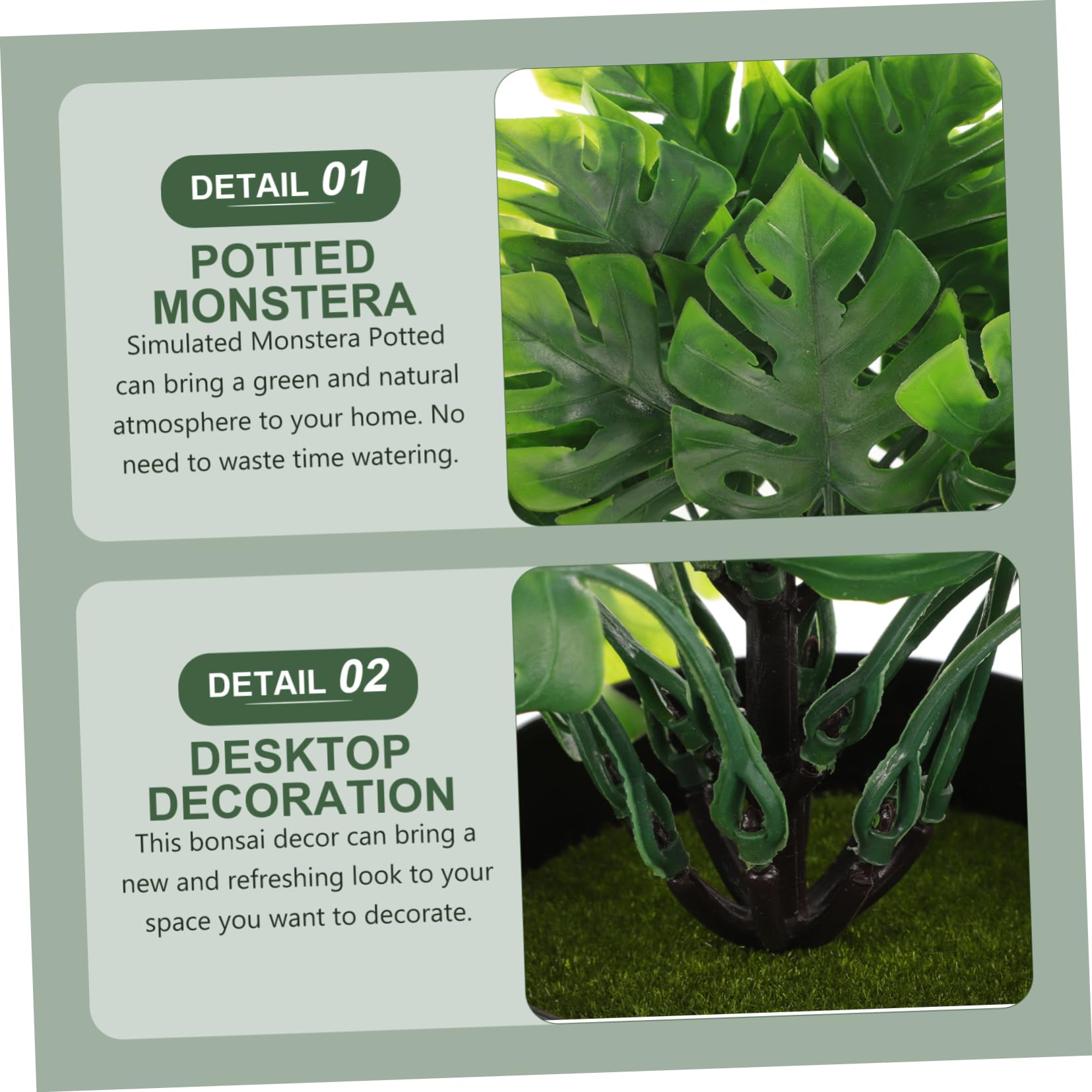 Mini Potted Turtle Leaf Simulation Plastic Frosted Bonsai Desktop Ornament Simulation Green Plant Decor Fake Plant Artificial Monstera Bonsai Small Shelf Office Indoor