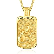KINGWHYTE St Michael/St Christopher Necklace S925 Sterling Silver Archangel Saint Medals Protect Us Pendant Amulet Jewelry Religious Gifts for Women Men, Rectangle