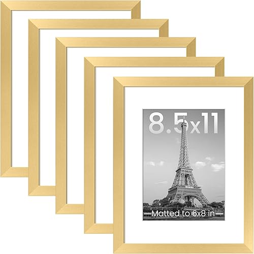 Vista 219 de upsimples - Portarretratos para galería de fotografías en la pared, marcos para fotos de 8 x 10 pulgadas con paspartú u 11 x 14 pulgadas sin Natural