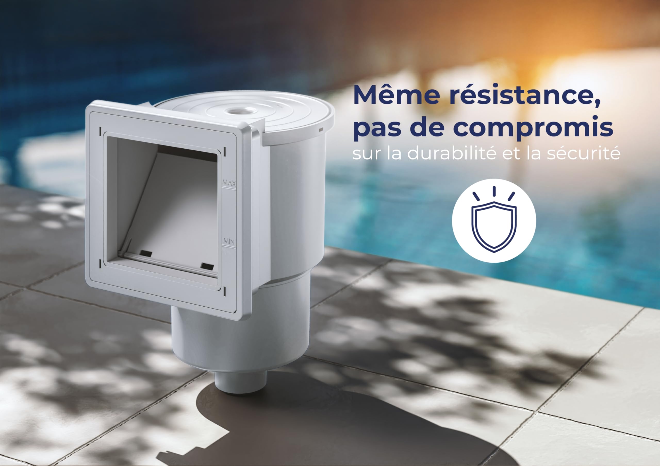GRE AR100 - Skimmer pour Le Nettoyage et la Filtration des piscines Standard + vanne de Retour. Système de Filtration pour piscines. Couleur Blanche, 27 x 22 x 35 cm