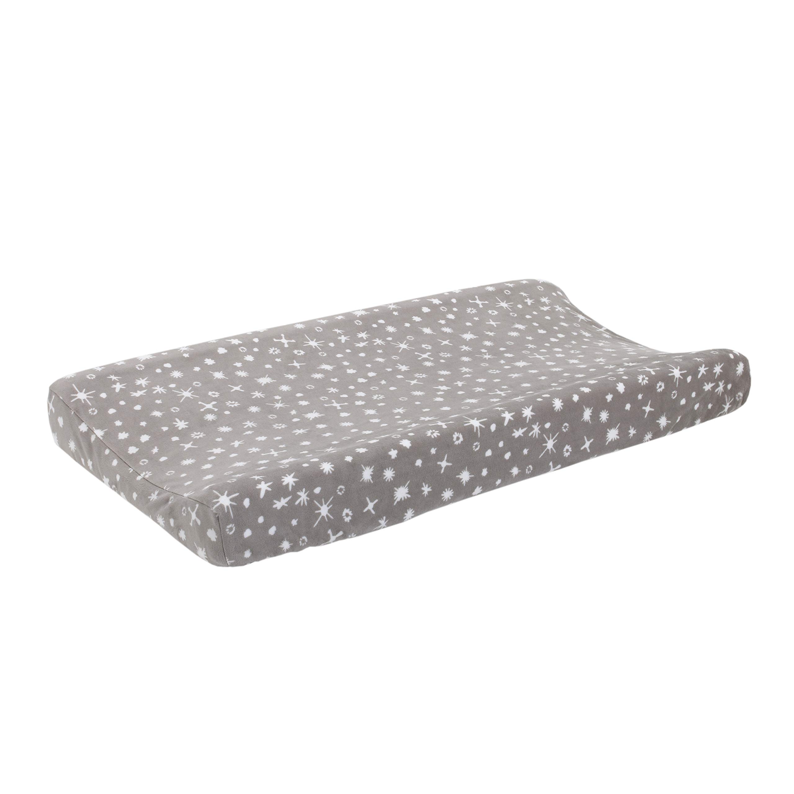 Starry Night - Funda de felpa suave Velboa gris, Starburst blanco, funda para cambiador de palabras alentadoras, gris, blanco