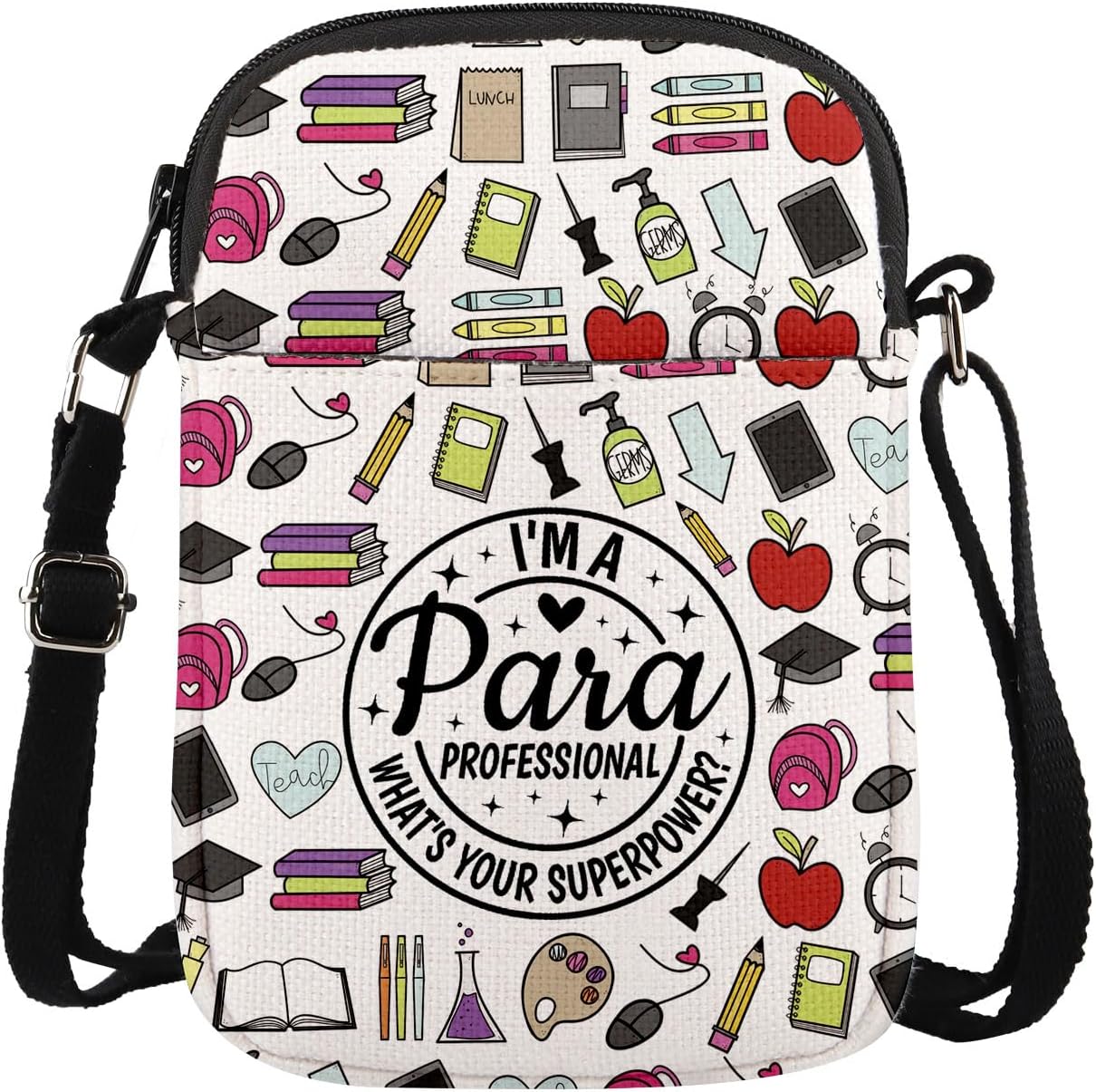 MAOFAED Para Educator Gift, Paraprofessional Crossbody Bag, I'm A Paraprofessional What's Your Superpower (paraprofessional superpower)