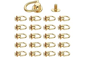 20Pcs D Ring Screw In Purse D Ring Stud Screw for Leather Purse