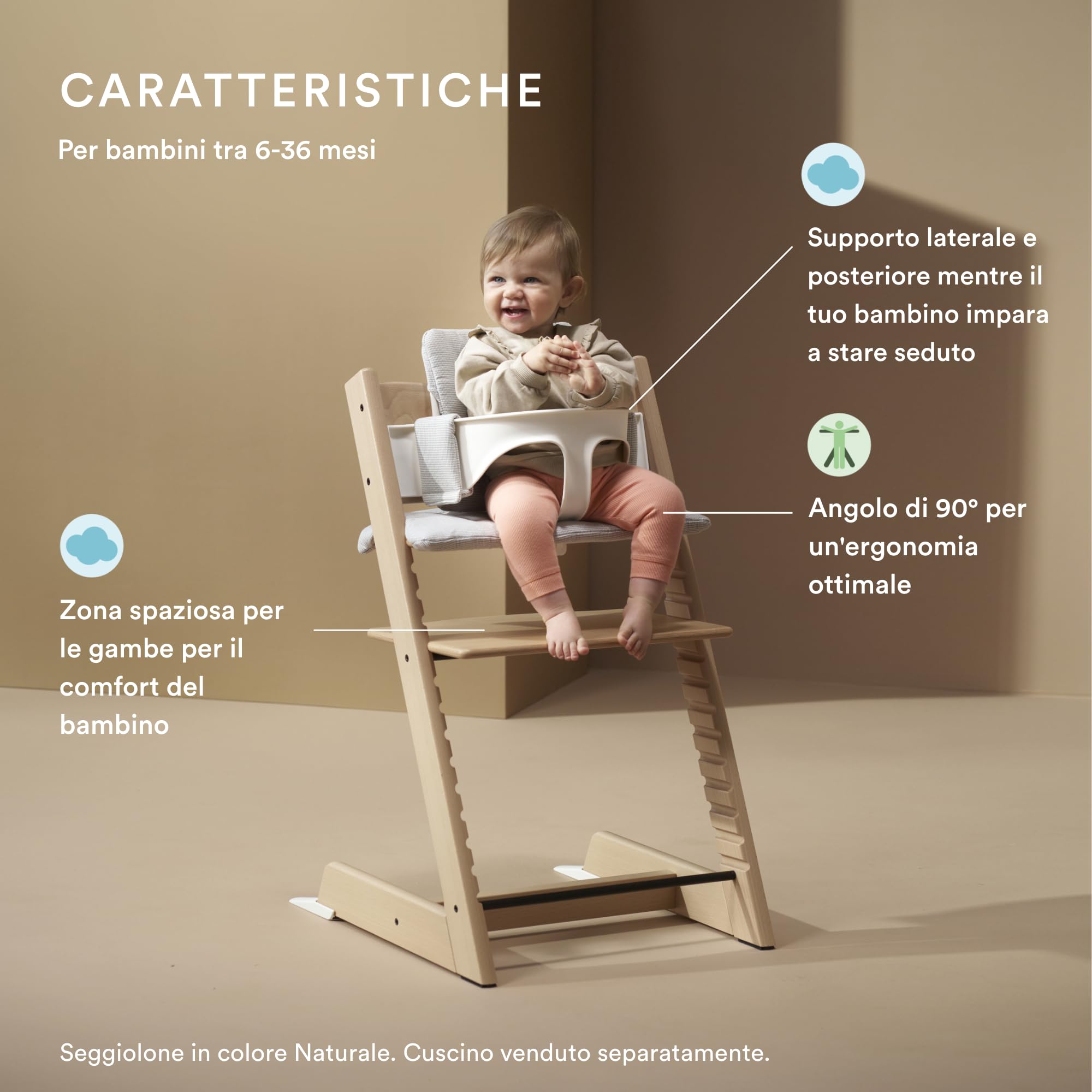 Seggiolone Stokke Tripp Trapp (Glacier Green) Con Vassoio (Bianco) - Include Sedia, Baby Set 2 per Bambini Da 6 a 36 Mesi - Regolabile e Facile Da Pulire