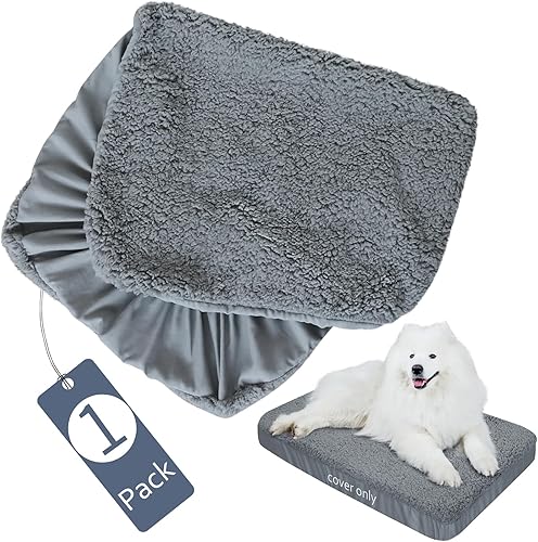 Fundas de cama para perro, repuesto de felpa suave, lavable, forro impermeable para cama de perro, gris, funda de colchón para perro, funda de cama