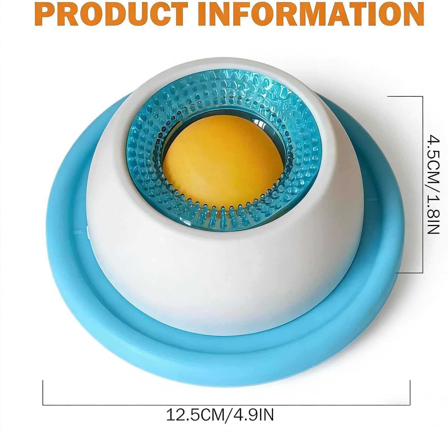 Dog Lick Bowl, Slow Feeder Dog Bowl, Dog Cat Licks Toys for Liquid Food, Anxieties Relief Slow Feeder Dog Lick Ball Treat Dispenser, Non-Slip Licking Bowl Enrichment Toys to Keep Them (Blue) — view 7