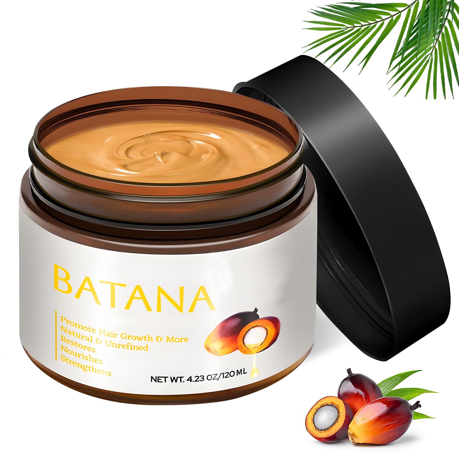 100% Natural Raw Batana for Hair Growth, Prevents Hair Loss, Eliminates Split Ends, Enhances Thickness