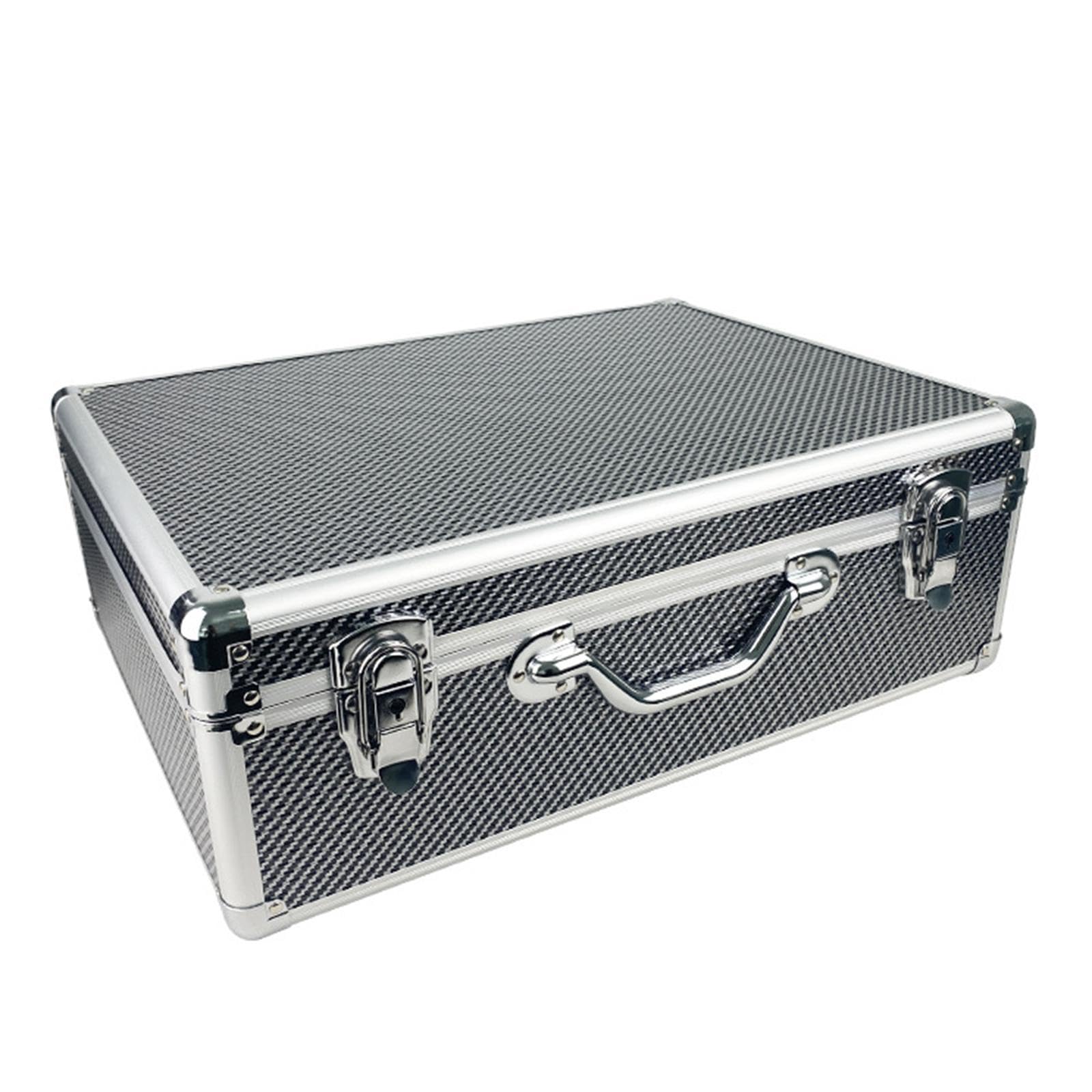 Maletín de Transporte Manual, Estuche de Almacenamiento, Estuche para Equipos, Maleta con Estructura de Aleación Y Acolchado de Espuma Protectora para, Plata, 36 X 26 X 15 Cm