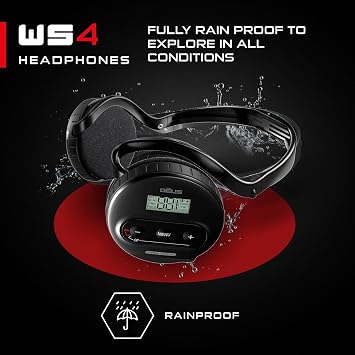 XP Metal Detectors WS4 Wireless Headphones for Deus Detector, Fully Shower Proof, Foldable, Compact and Extremely Lightweight with Detachable Module (D09)