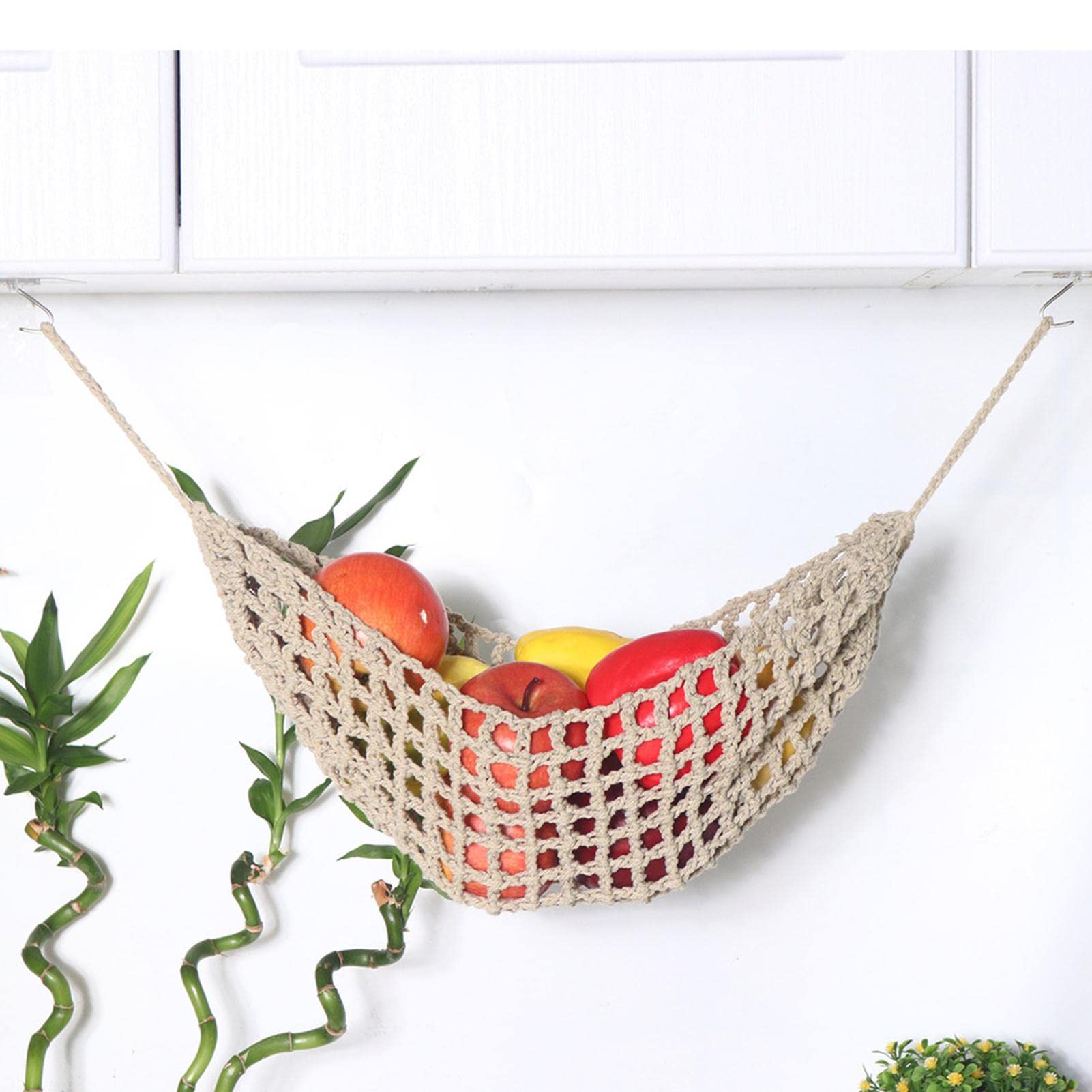 Rede Frutas Suspensa Ulifebetter - Cesta Macramê 30x40cm
