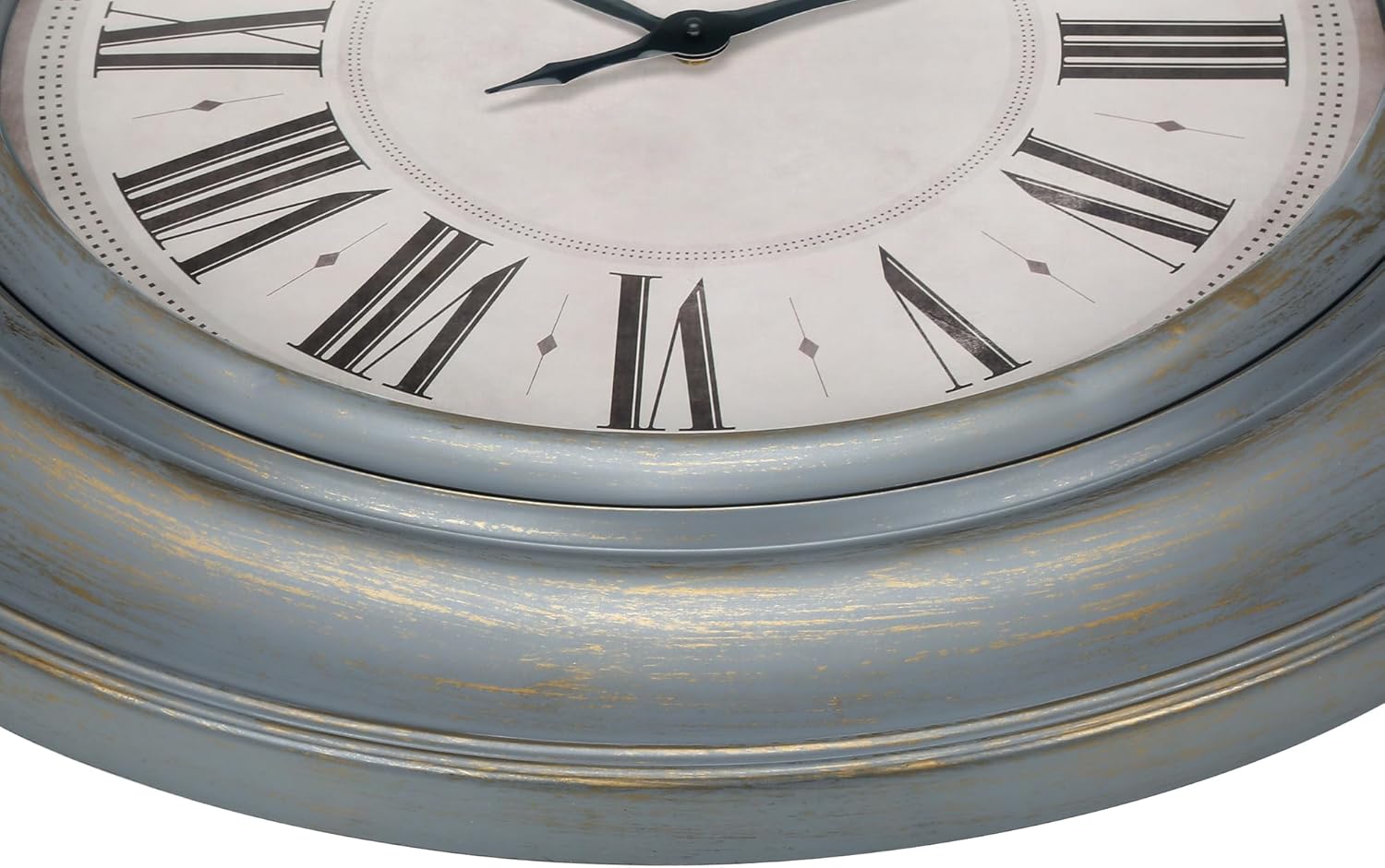 Monarch Specialties I 9028 Clocks, 30" Round, Large Oversized, Wall Clock, Antique Blue, Transitional