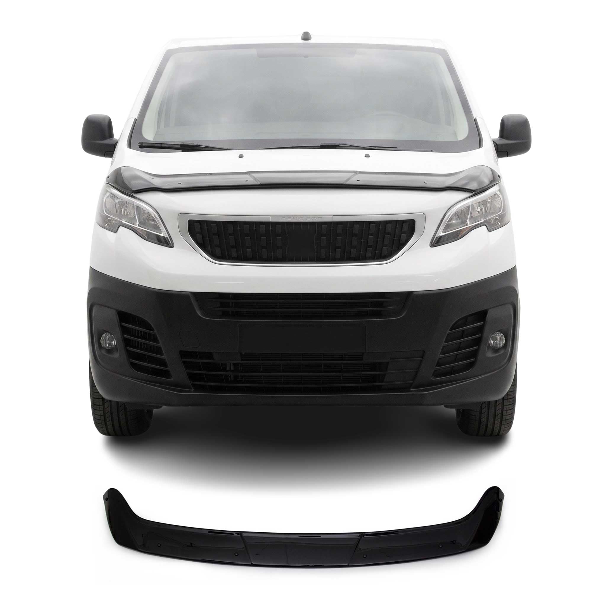 Déflecteur de Capot Compatible avec Peugeot Expert 2016-2021 en Acrylique Noir