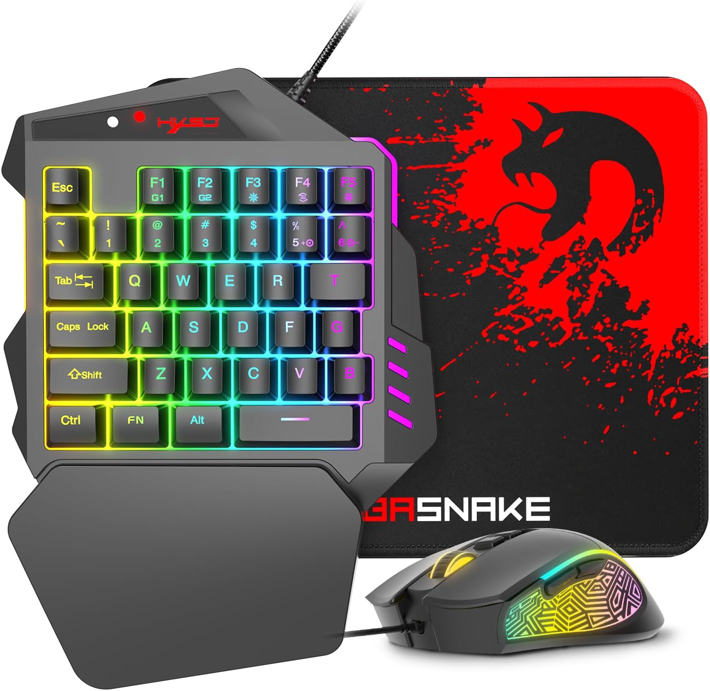 Produktbild von KOORUI Gaming Tastatur & Maus Set - Mechanisch RGB, Blauer Schalter, DE QWERTZ