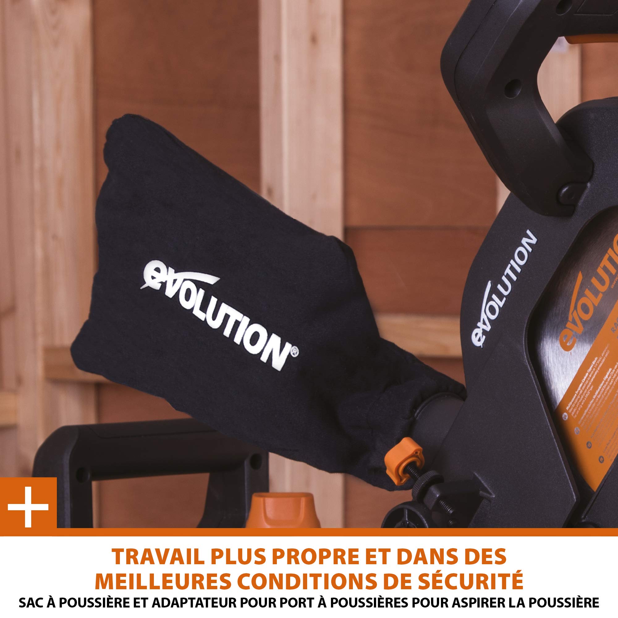 Evolution Power Tools Scie à Onglet Coulissante 300 mm Coupe Multi-Matériaux Lame Incluse 210mm R210SMS-300+