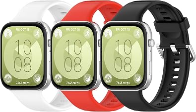 TenCloud 3Pack Bands Compatible with Huawei Watch Fit 4 Pro Band Silicone Smartwatch Accessories Soft Durable