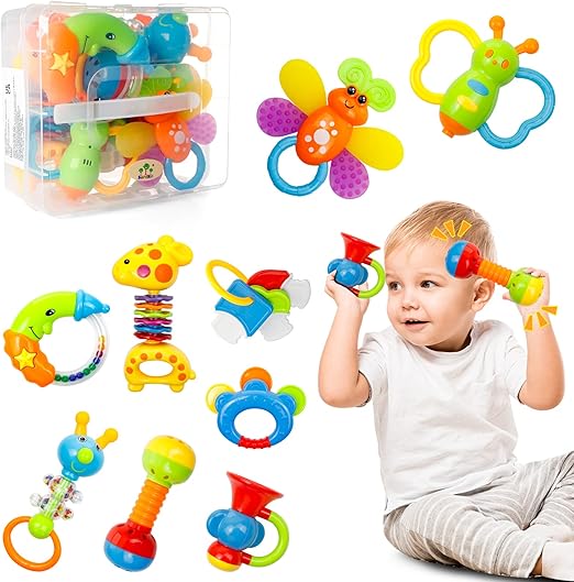 Toys Sensory Play For 11 Month Old Baby Rattles 0-6 Months HOLA
