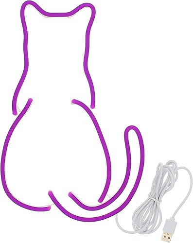 Miniatura 3 de ADVPRO Gato gatito trasero mascota Flex silicona LED neón signo amarillo dorado st16s32-fnu0023-e