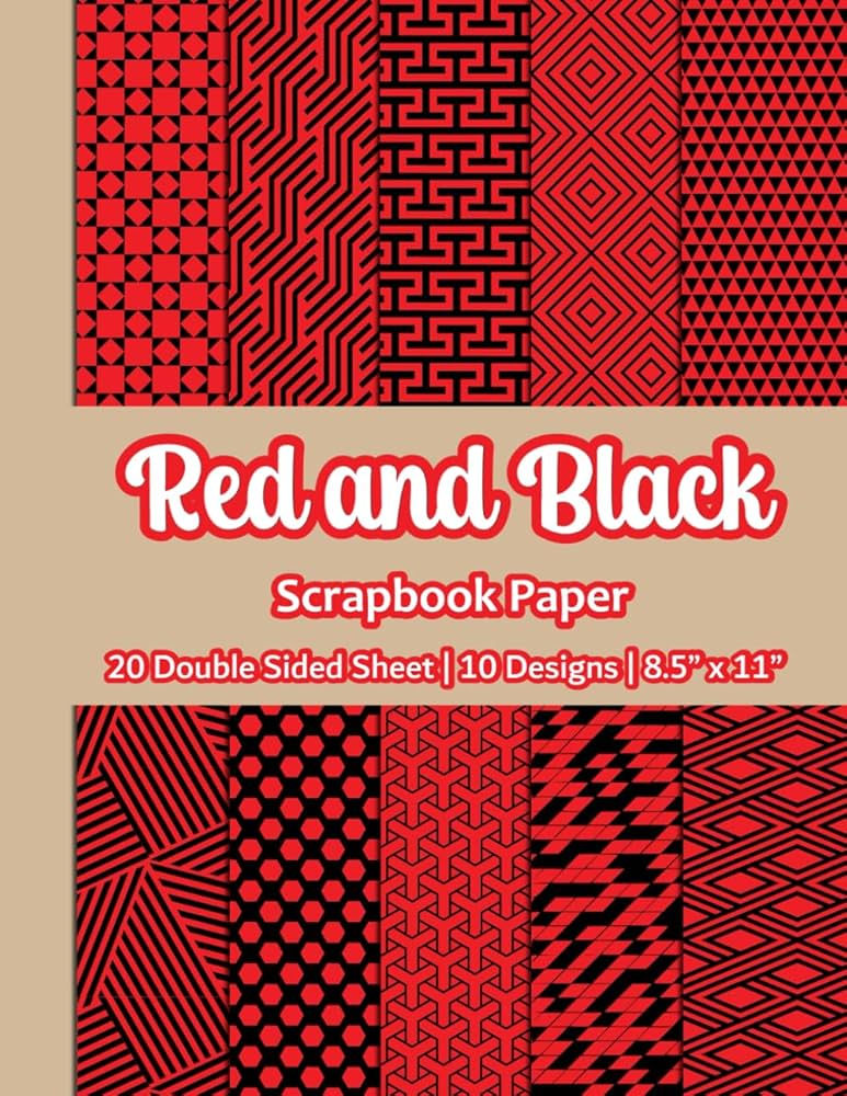 Red And Black Scrapbook Paper: Geometric Red Patterned