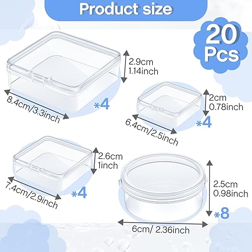 Miniatura 2 de 20 unidades de contenedores de almacenamiento de fichas de juego de mesa transparentes, bandejas de almacenamiento de cuentas de plástico