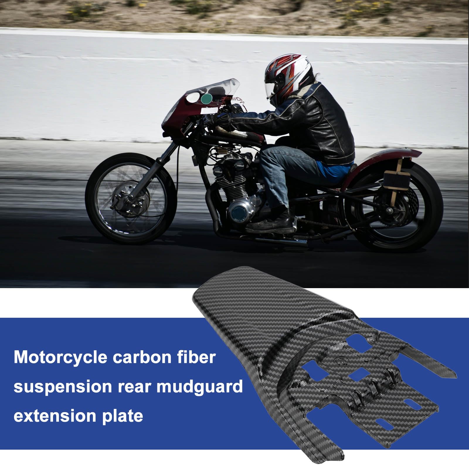 1 Stück Carbon Fiber Motorrad Kotflügel Schmutzfänger Verlängerungsplatte Kompatibel mit Sur Ron Light Bee XS L13 Kompatibel mit Segway X260 X160