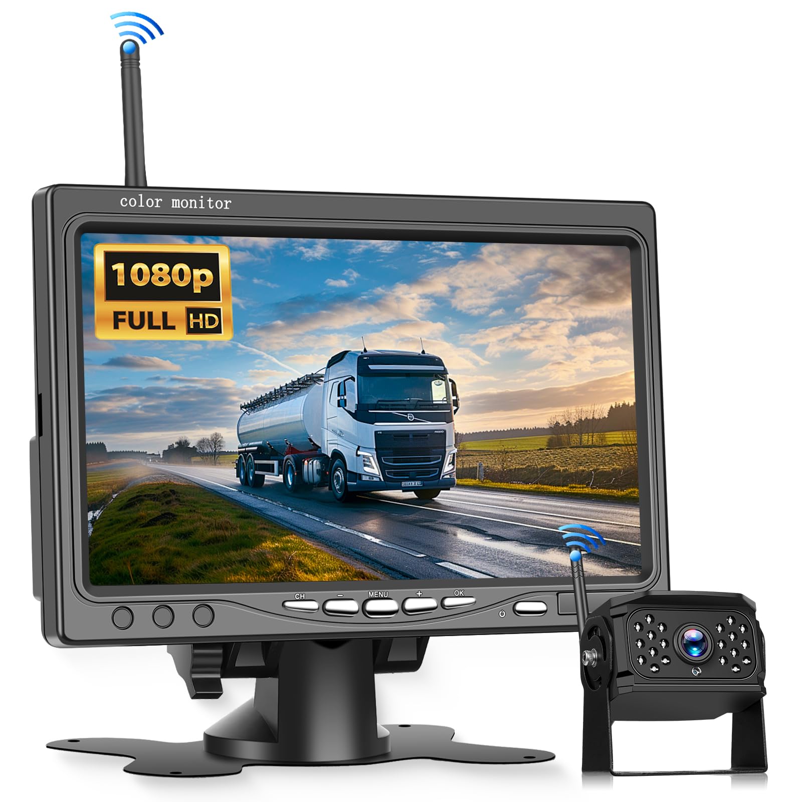 Draadloze achteruitrijcameraset IPS HD 7 inch met 1 camera