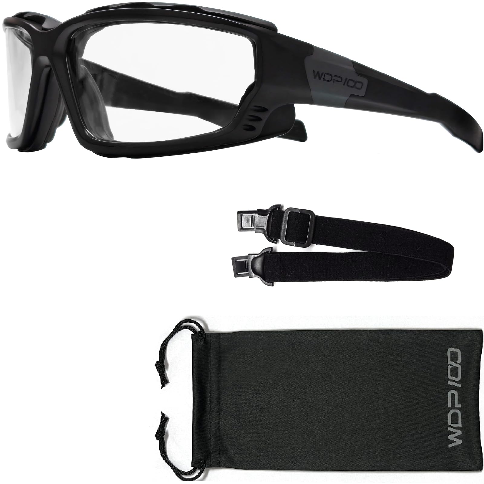 Lunettes de moto avec mousse intérieure amovible lunettes de protection powersports avec bandeau coupe vent et anti poussière pour ATV UTV