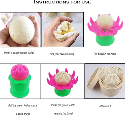 Miniatura 4 de Proshopping Máquina de baozi grande, máquina china de plástico de 2.75 pulgadas, máquina para hacer bollos rellenos al vapor, prensa de molde para