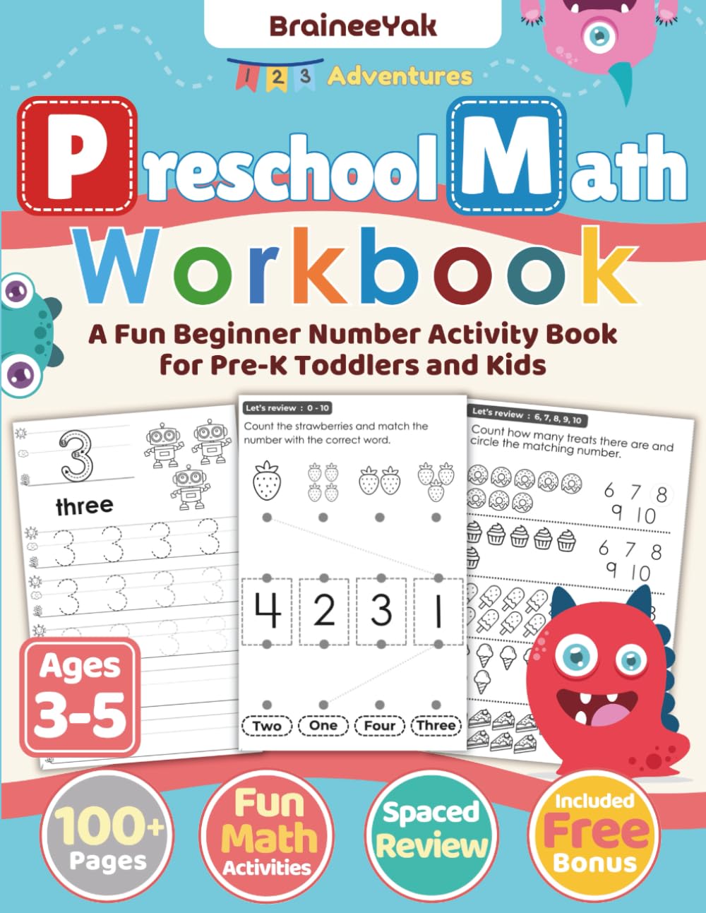 123 Adventures Preschool Math Workbook - A Fun Beginner Number Activity Book for Pre-K Toddlers and Kids Ages 3-5: Learn to Count w Number Tracing, ... Activities (Little Learners - MATH)