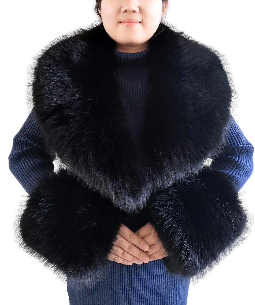 Eosxrp Faux Fur Collar Cuffs Set Warm Fake Fur Scarf Liberia Ubuy