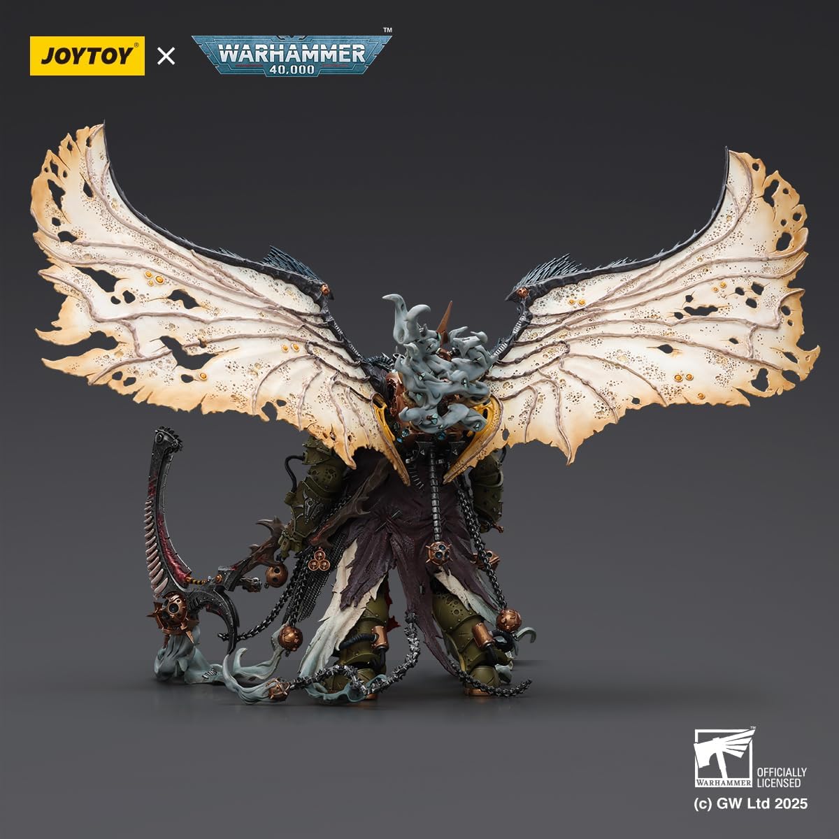 JOYTOY Warhammer 40K Death Guard Mortarion Daemon Primarch of Nurgle 1/18 Action Figure with The Lantern & Silence, Collectible Display Model