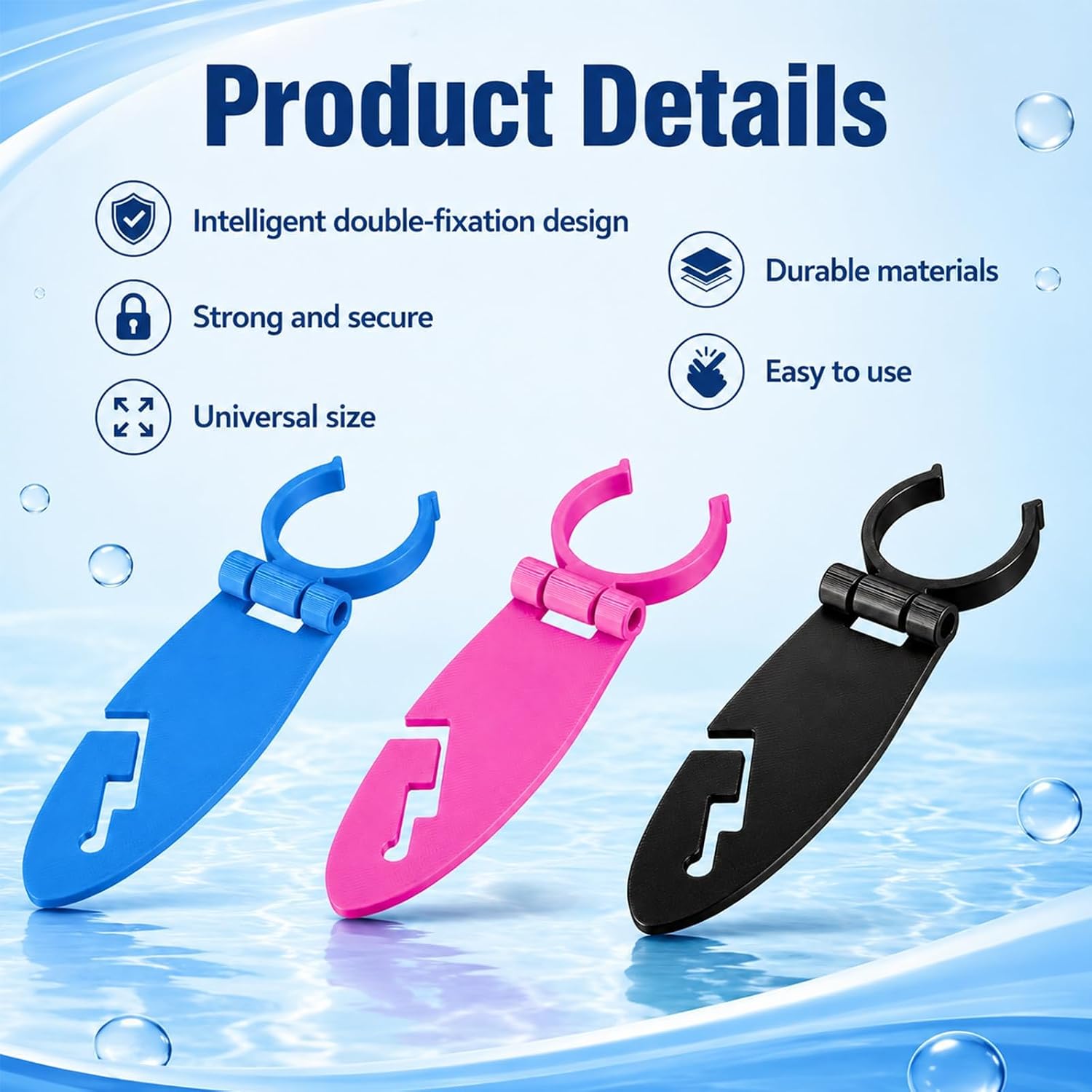 6PCS Kayak Paddle Board Clips - Universal Fixing Clamps for Kayak Canoe Paddle Board Accessories, Easy Installation