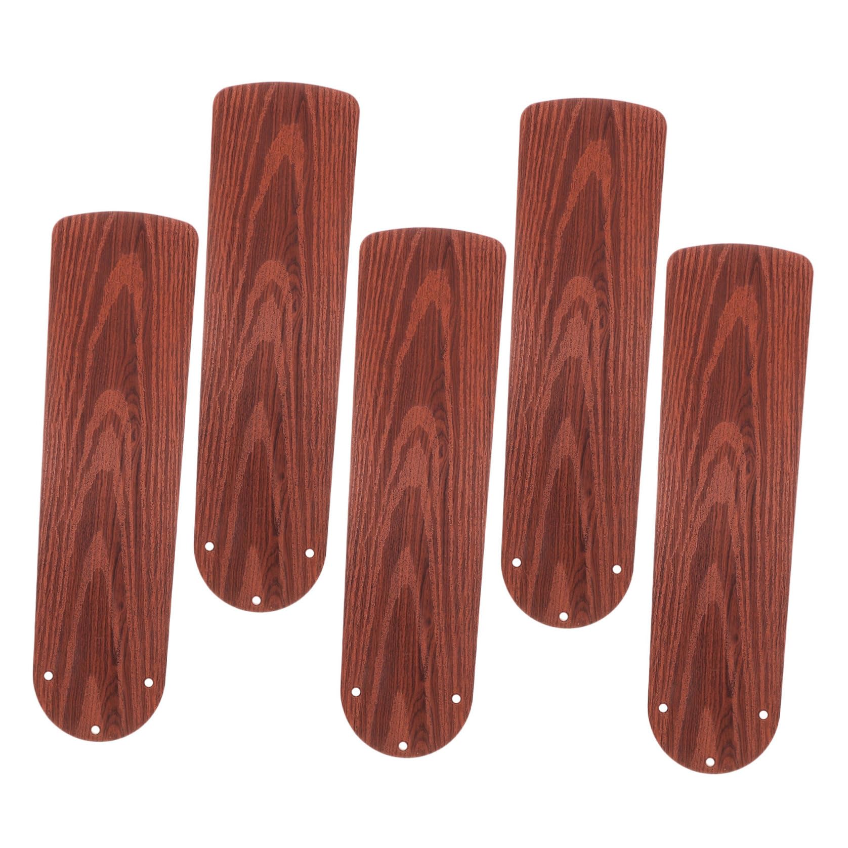 Beavorty 5 Pezzi Set di Pale per Ventilatore da Soffitto in Plastica Marrone Effetto Legno da 52,5 Cm Resistenti di Ricambio per Accessori Ventilatori Elettrici Interni