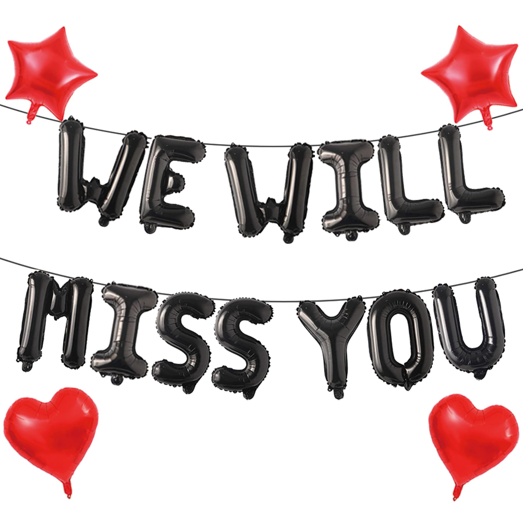 We Will Miss You Balloons Banner Decorations Kit,Retirement Farewell Party Decorations, Black