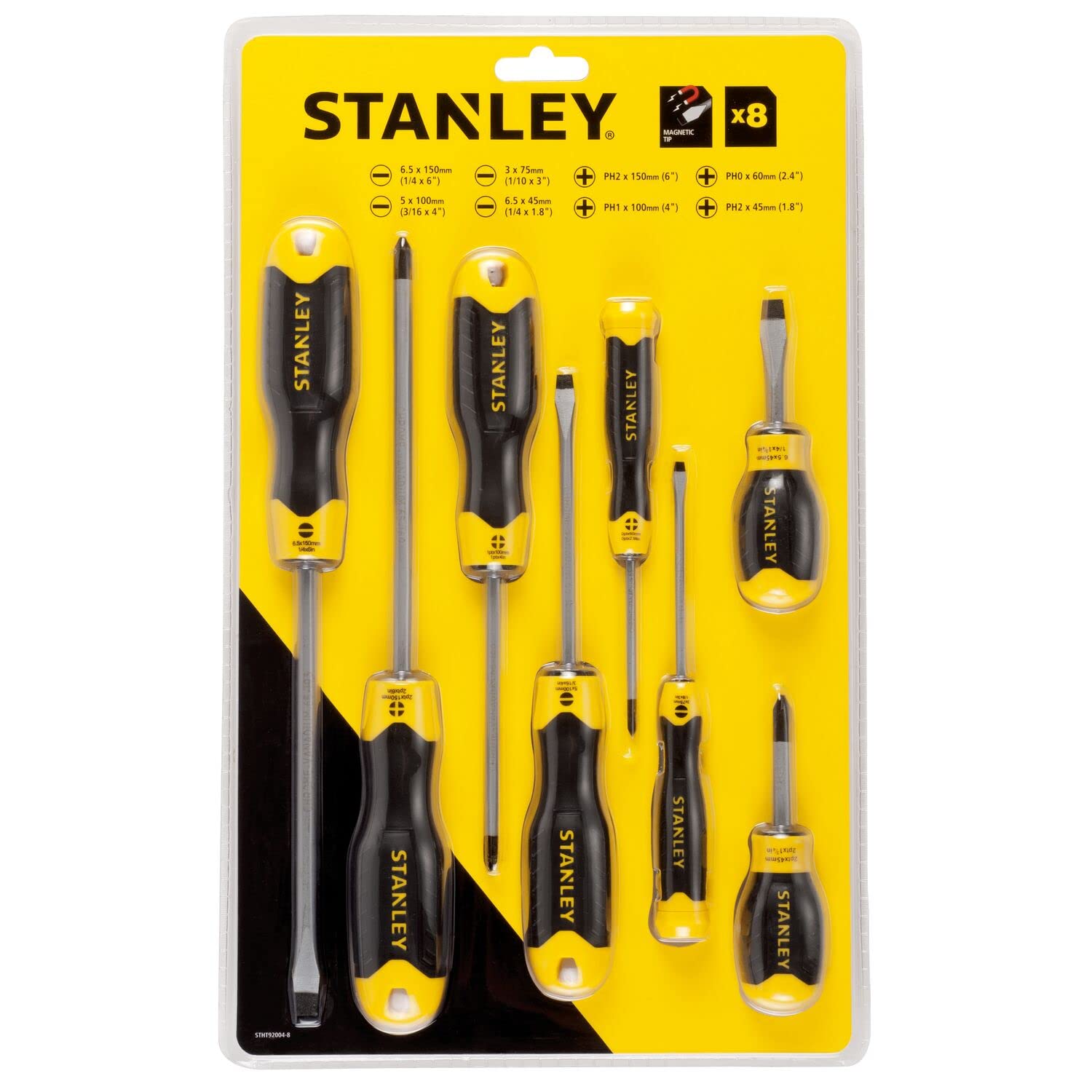 STANLEYCushion Grip Screwdriver Set, Stht92004-8, 8 Pieces