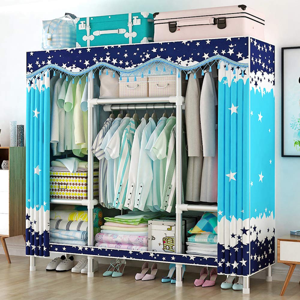 Garde-Robe tout en acier simple de 145cm armoire de rangement double