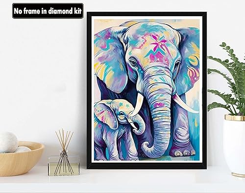Miniatura 1 de VAIIEYO Pintura acrílica por números para adultos elefante animal, kit de pintura al óleo de bricolaje, lienzo, pintura de dibujo con pinceles para
