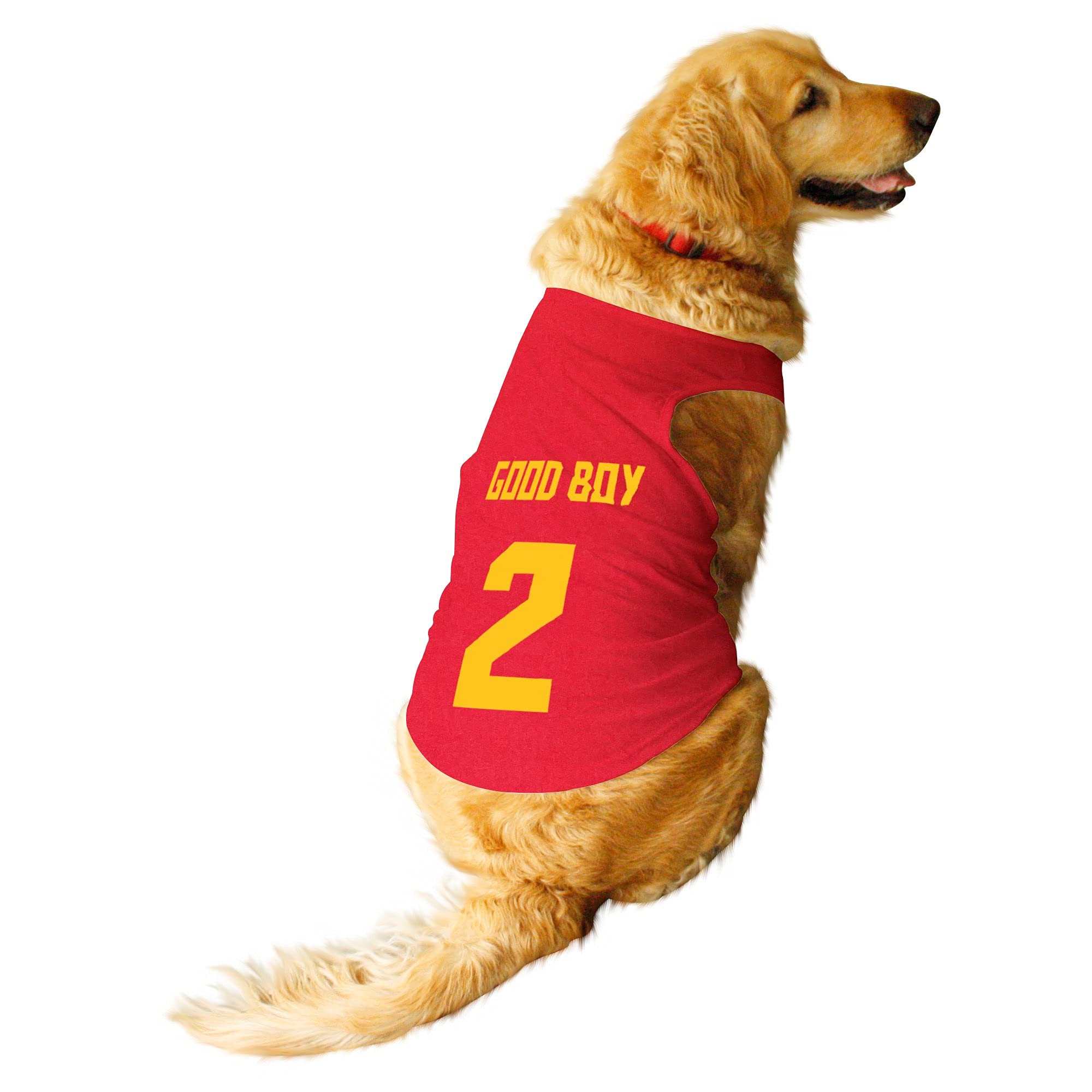 Ruse Pet Good Boy Jersey No.2 Printed Round Neck Sleeveless Dog Vest Tank T-Shirt/Tees Apparel/Clothes/Tees Gift for Dogs(Red) X-Large (Retrievers, Labs etc.) (B09DSWH67G) Amazon Price History, Amazon Price Tracker
