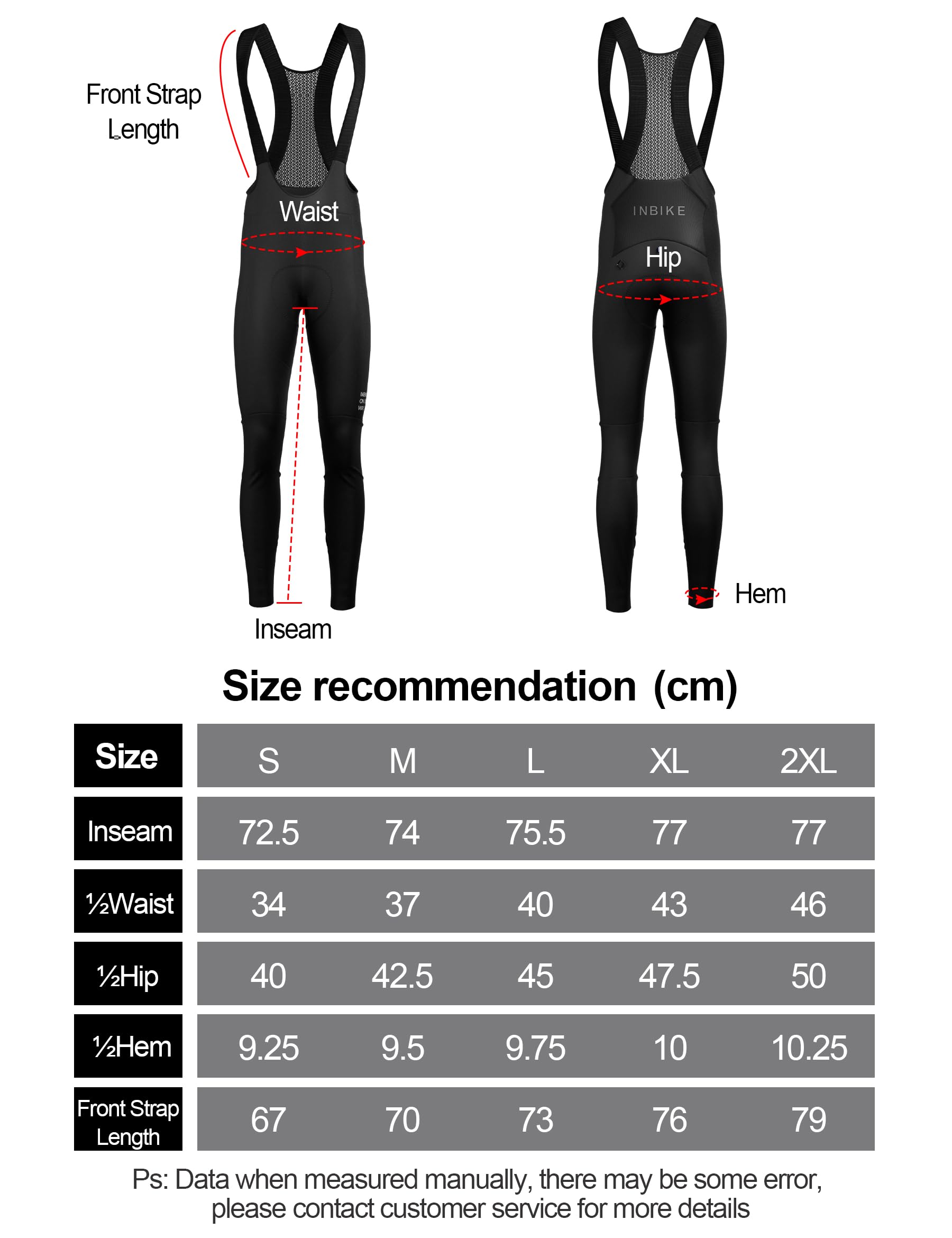 INBIKE Cuissard à Bretelles d'hiver pour Hommes 5°C-15°C Cuissard à Bretelles de Cyclisme avec Poches en Polaire Thermique Pantalon de Cyclisme Coupe-Vent en 3D Gel Réfléchissant