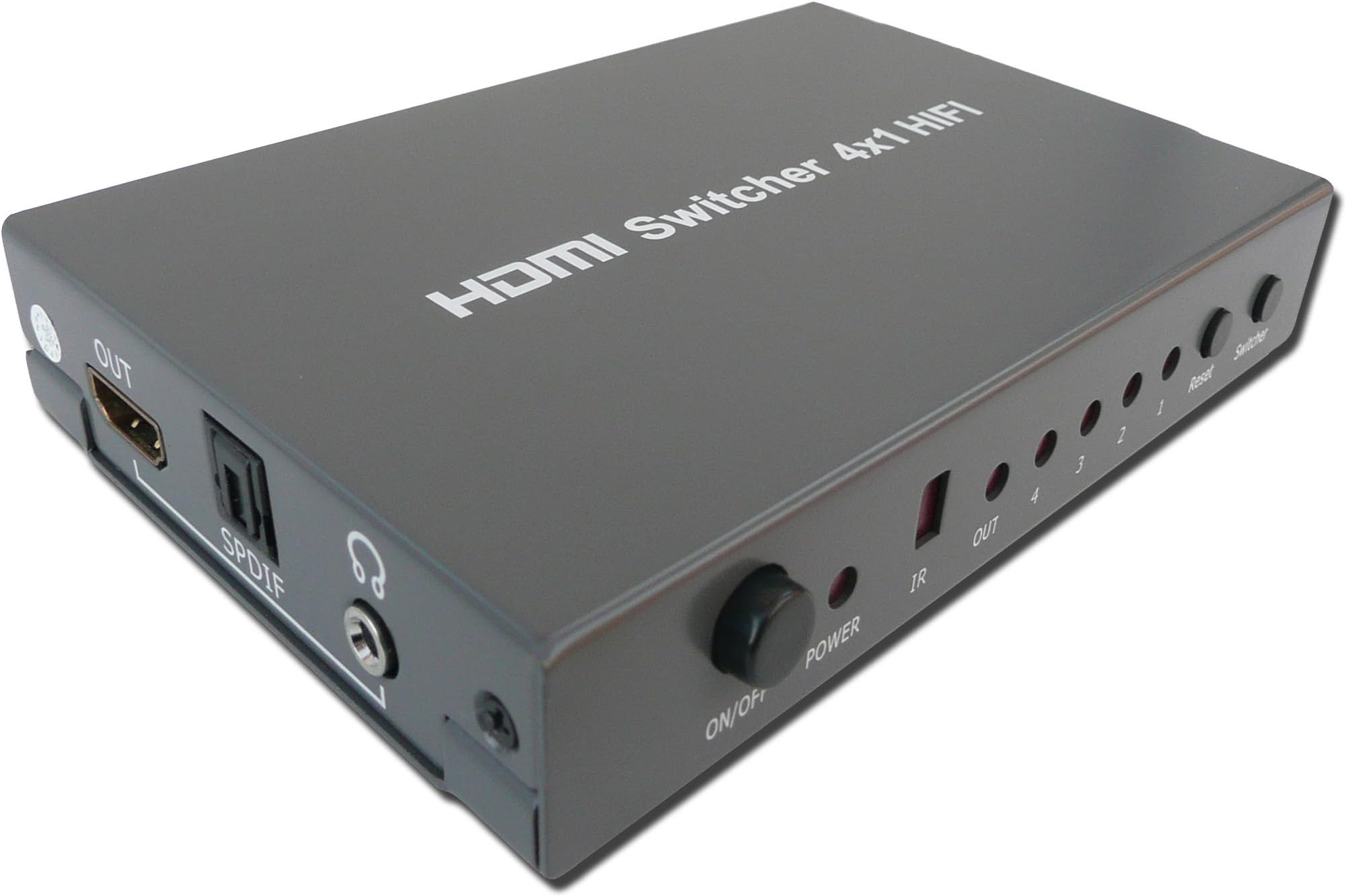 ViewHD 4 Port 3D HDMI 4x1 Powered Switcher with SPDIF Optical and 3.5mm Jack Stereo for 5.1CH or 2CH Audio Output