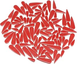 sourcing map Azulejos de mosaico de cerámica, 200 g, diseño de lágrima, hojas de flores, bloques de mosaico para arte y decoración del hogar, color rojo