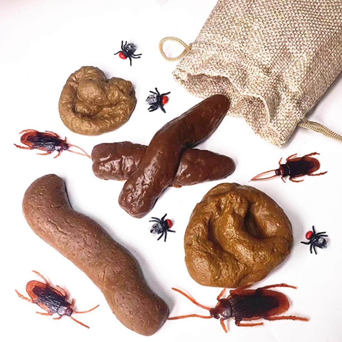 Namvo 12-Pack Realistic Artificial Poop Prank Props with Fabric Bag for April Fool's Day, Halloween, Funny Party - Image 3