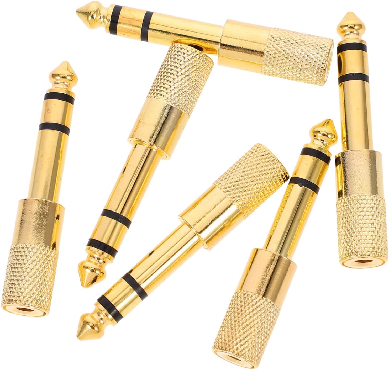 SUPVOX 6Pcs 6.5mm to 3.5mm Audio Adapter Set Gold-Plated Stereo Jack Adapter for Headphones and Microphones Compatible Mixers and Amplifiers