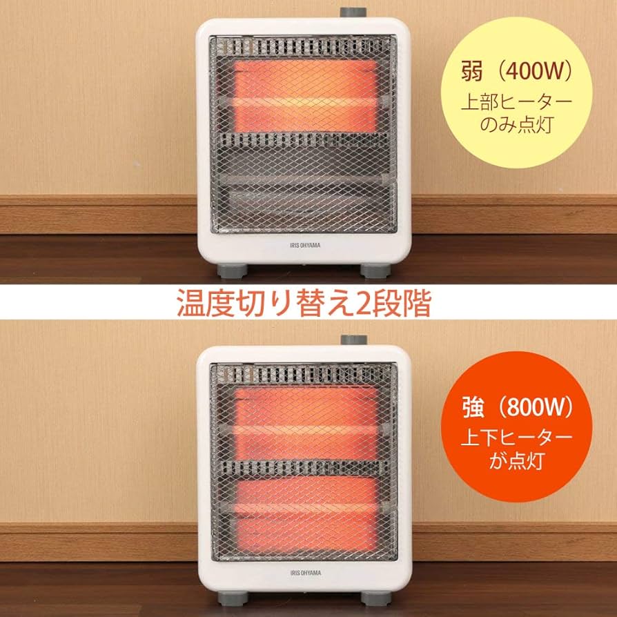 アイリスオーヤマ 電気ストーブ 速暖 縦型 首振り70度 転倒時電源OFF 400W/800W 2段階切替 ブラックコートヒーター ホワイト IESB-S800 アイリスオーヤマ 電気ストーブ 速暖 縦型 首振り70度 転倒時電源OFF