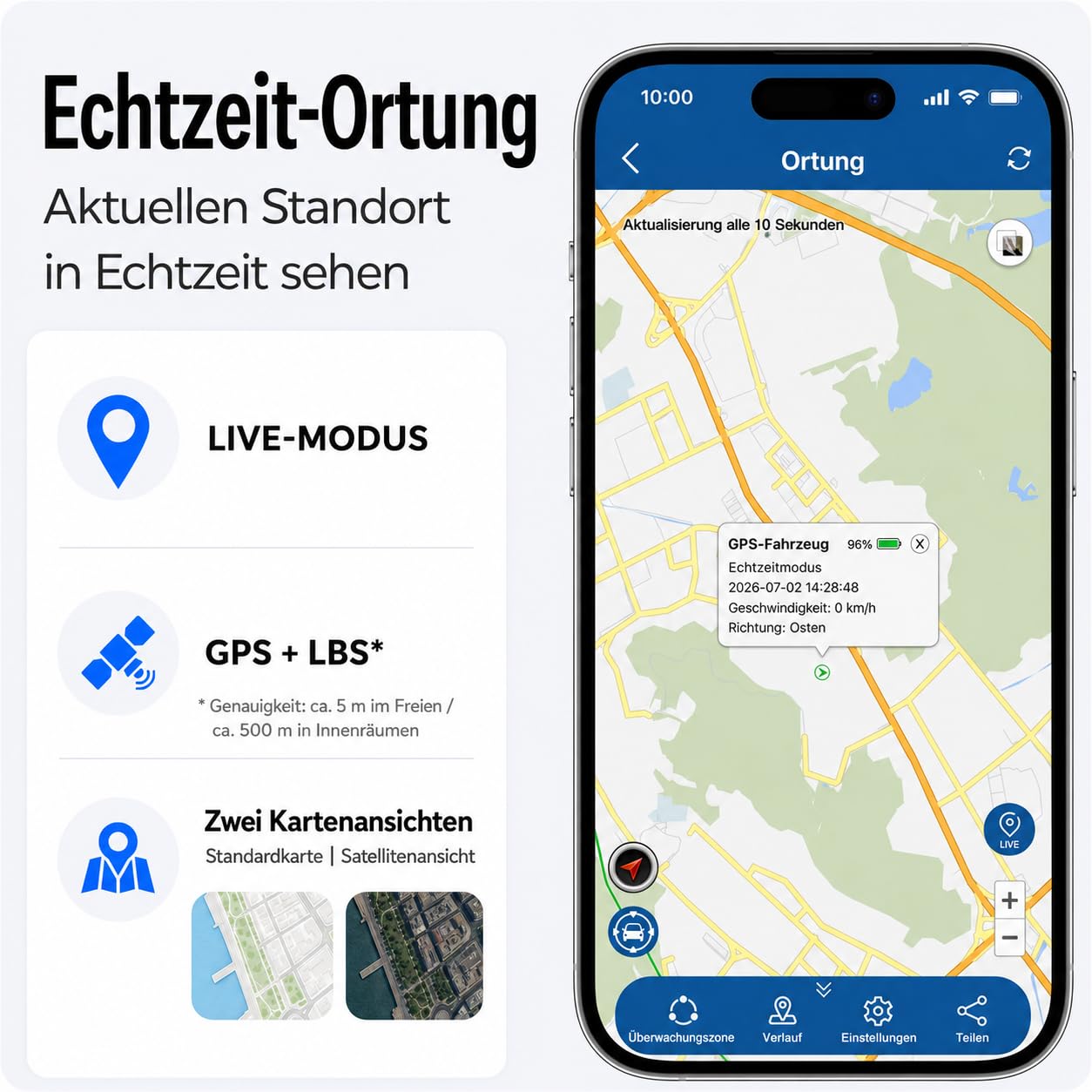 4G LTE GPS Tracker,GPS Tracker Auto 10000mAh 80 Tage Standby Starker Magnet Wasserdicht Tracker und Anti Lost GPS Locator für Fahrzeug Auto Boot LKW Echtzeit Tracking Gerät GPS Ortung