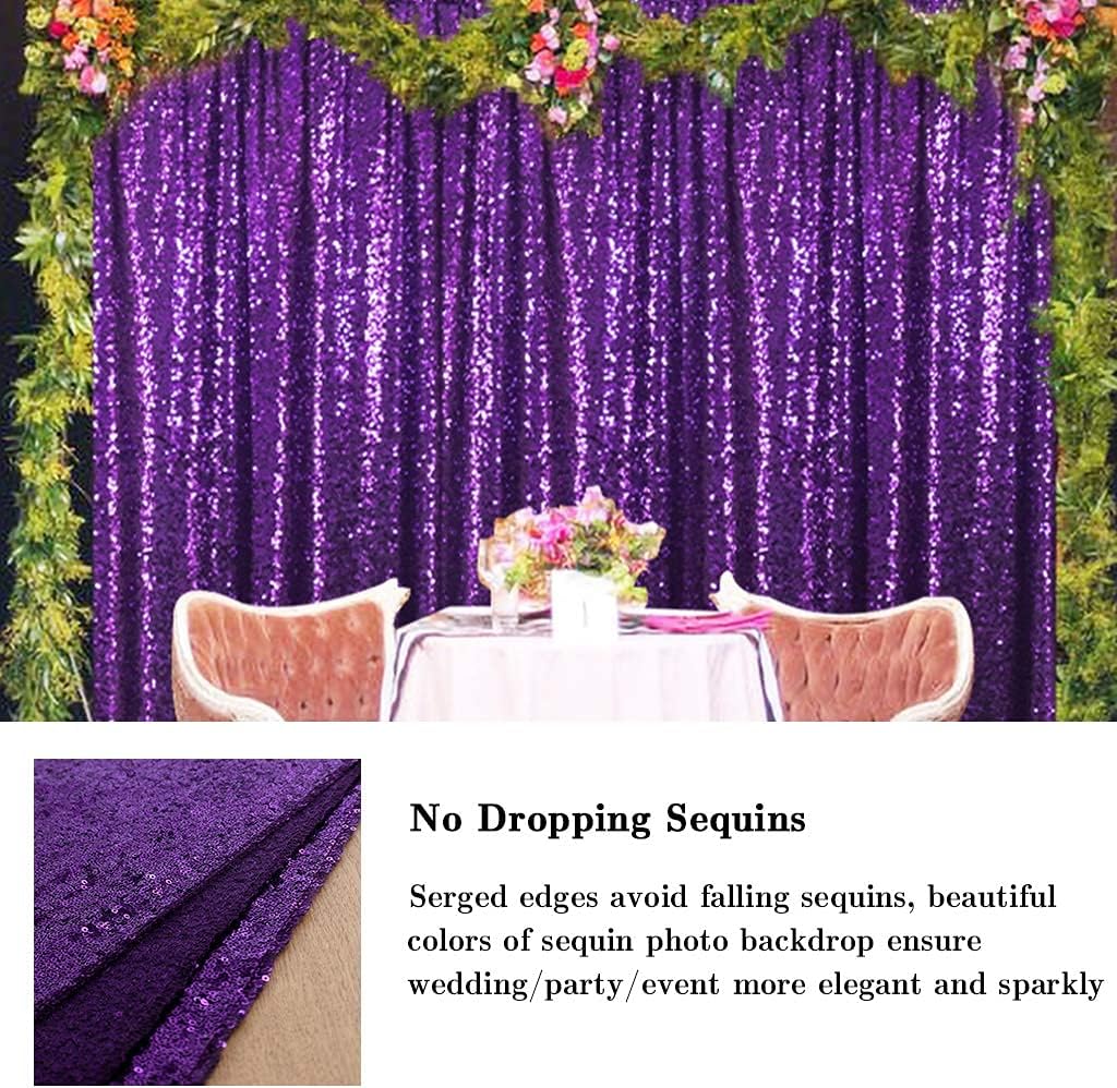 Crаzу Dеаlѕ AMZLOKAE Curtains 2 Panels 2FTx7FT Purple Glitter Backdrop Curtains Sequin Shower Curtain 84 inch Sequin Photography Backdrop for Weddings Photo Booth Hanging (2FTx7FTx2, Purple)