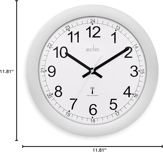 Acctim Formia Radio Controlled Wall Clock 30cm Silver 74417