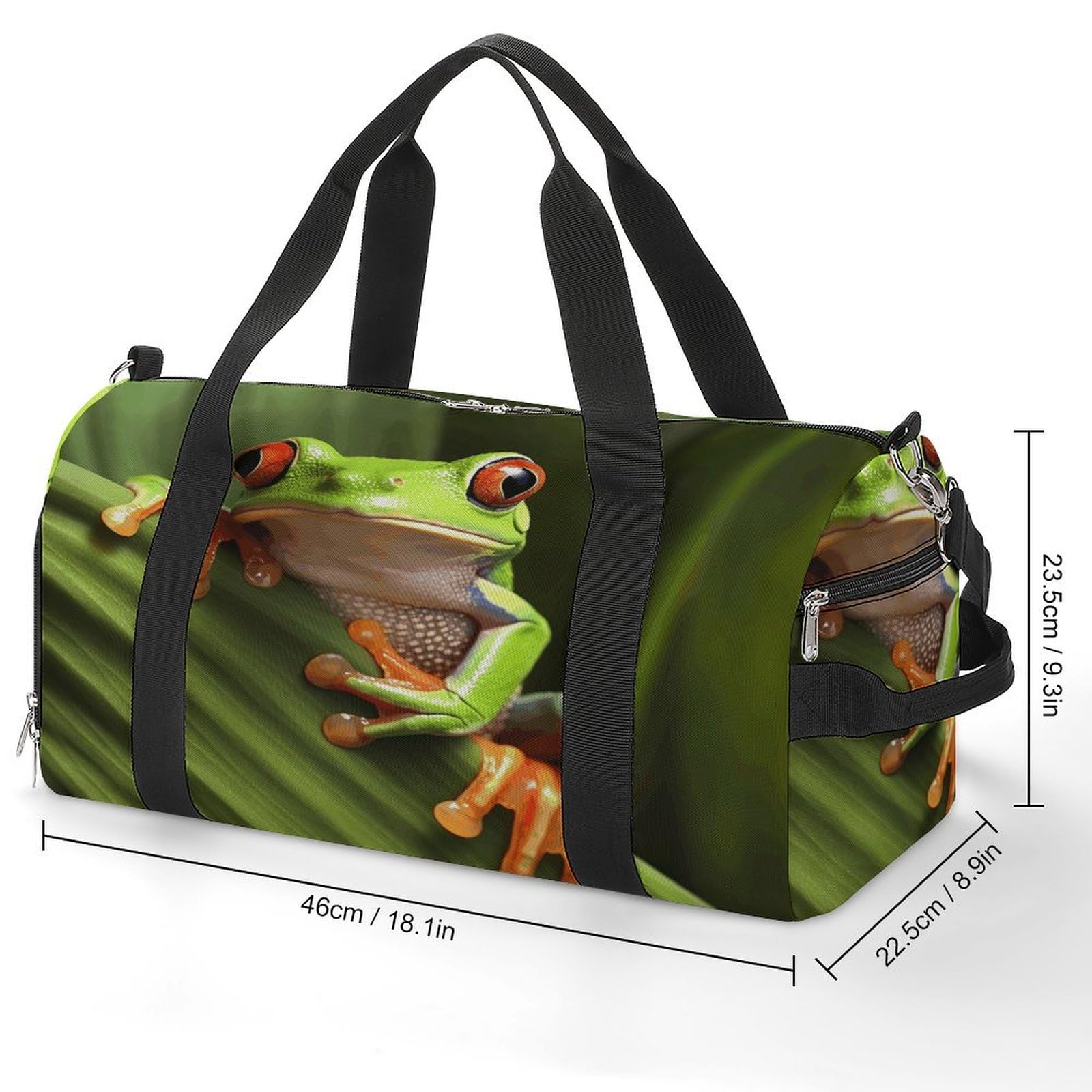 Turnbeutel für Damen und Herren, Motiv: Baumfrosch, wiederverwendbar, Turnbeutel mit Schuhfach, Stil, Einheitsgröße, modern, Stil:, Einheitsgröße, Modern