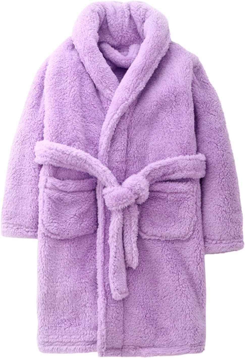 Unisex Plush Hooded 𝗥obe for Toddler Boys Girls Solid Fleece 𝐁ath𝗿obe Kids Flannel Soft 𝗦leep𝚠ear with Belt