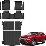 Tapis de sol pour 2021-2026 Nissan Rogue pour tapis de coffre avec tapis de dossier TPE Liner de sol en caoutchouc Set Cargo Liner pour 2026 Accessoires Nissan Rogue (pas pour sélectionner & Sport)