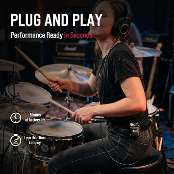 Xvive U45D Stereo Wireless in-Ear Monitor System, 5.8GHz Professional IEM System with <5ms Latency, Smart Channel Scan & 4 Monitoring Modes for Musicians, Singers & Worship Team